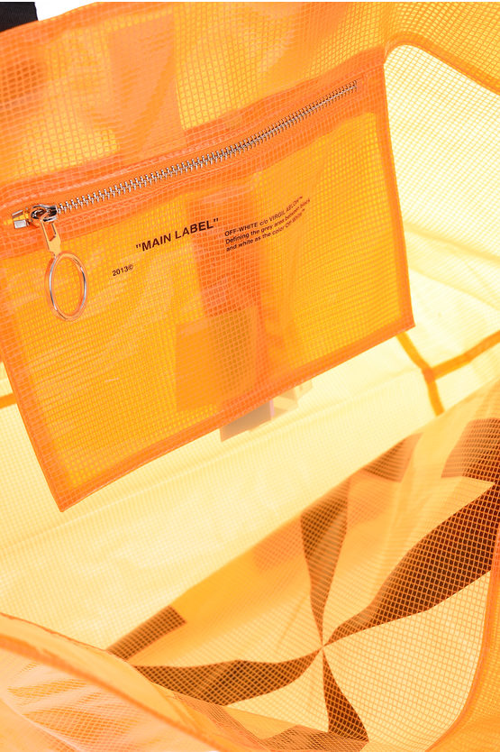 Off—White Commercial Tote Bag Orange Black